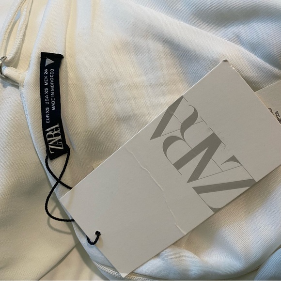 Zara White Asymmetrical Ruched Dress - Picture 12 of 13